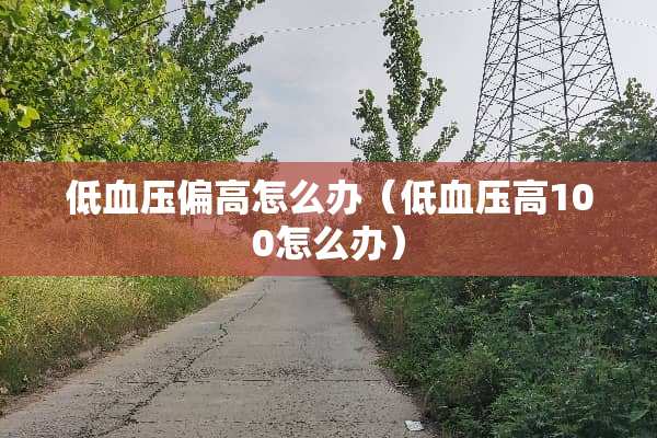 低血压偏高怎么办（低血压高100怎么办）