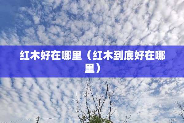 红木好在哪里（红木到底好在哪里）
