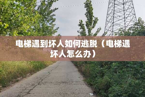 电梯遇到坏人如何逃脱（电梯遇坏人怎么办）