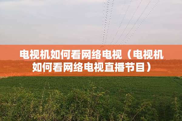 电视机如何看网络电视（电视机如何看网络电视直播节目）