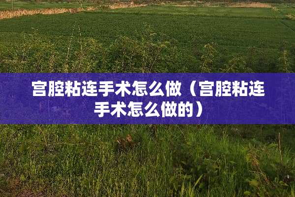 宫腔粘连手术怎么做（宫腔粘连手术怎么做的）