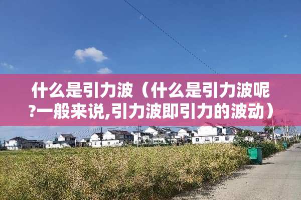 什么是引力波（什么是引力波呢?一般来说,引力波即引力的波动）