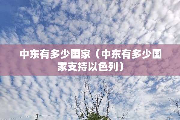 中东有多少国家（中东有多少国家支持以色列）