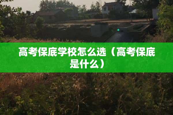 高考保底学校怎么选（高考保底是什么）