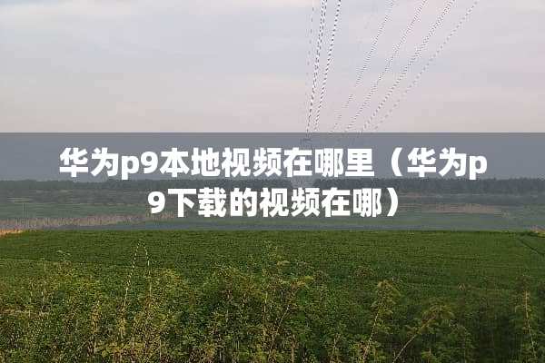 华为p9本地视频在哪里（华为p9下载的视频在哪）
