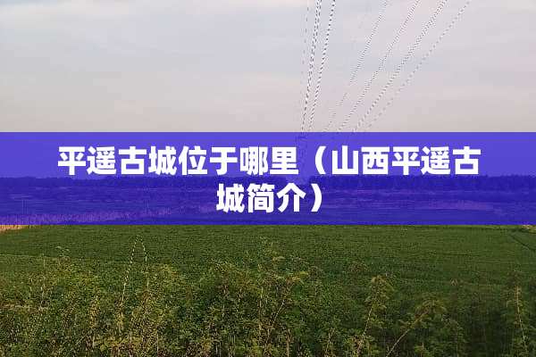 平遥古城位于哪里（山西平遥古城简介）