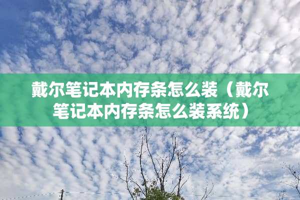 戴尔笔记本内存条怎么装（戴尔笔记本内存条怎么装系统）