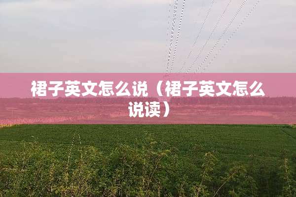裙子英文怎么说（裙子英文怎么说读）