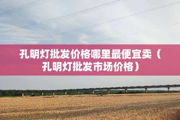孔明灯批发价格哪里最便宜卖（孔明灯批发市场价格）