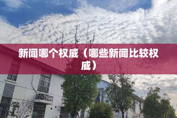 新闻哪个权威（哪些新闻比较权威）