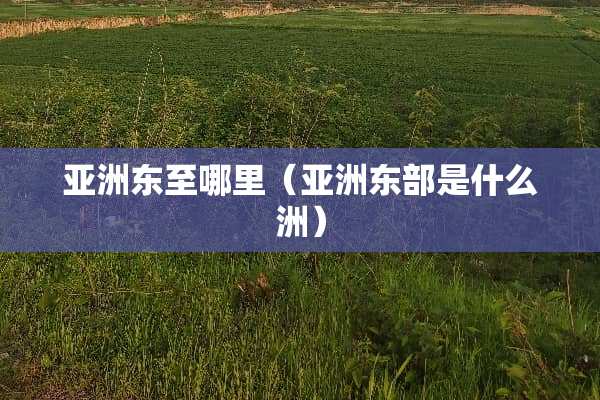 亚洲东至哪里（亚洲东部是什么洲）