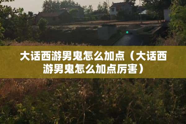 大话西游男鬼怎么加点（大话西游男鬼怎么加点厉害）