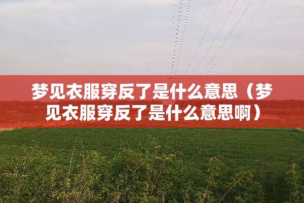 梦见衣服穿反了是什么意思（梦见衣服穿反了是什么意思啊）