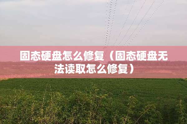 固态硬盘怎么修复（固态硬盘无法读取怎么修复）