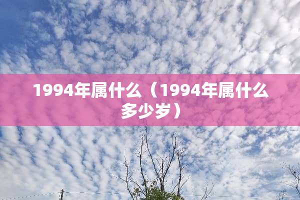 1994年属什么（1994年属什么多少岁）