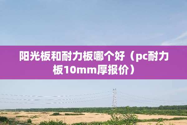 阳光板和耐力板哪个好（pc耐力板10mm厚报价）