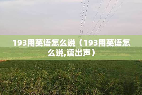193用英语怎么说（193用英语怎么说,读出声）