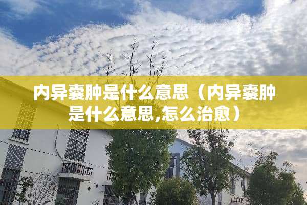 内异囊肿是什么意思（内异囊肿是什么意思,怎么治愈）