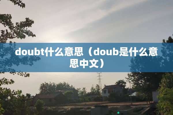doubt什么意思（doub是什么意思中文）