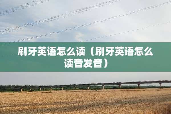 刷牙英语怎么读（刷牙英语怎么读音发音）
