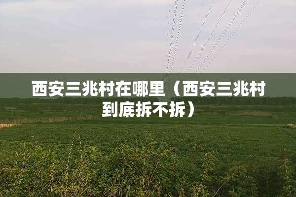 西安三兆村在哪里（西安三兆村到底拆不拆）