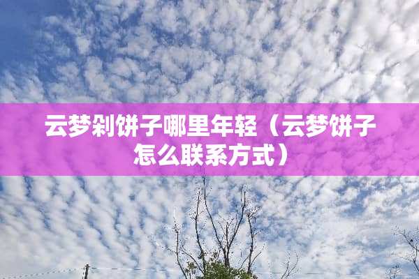 云梦剁饼子哪里年轻（云梦饼子怎么联系方式）