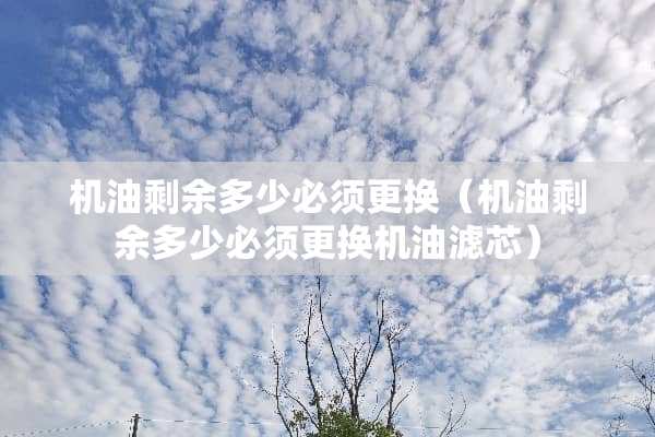 机油剩余多少必须更换（机油剩余多少必须更换机油滤芯）