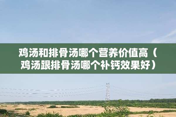 鸡汤和排骨汤哪个营养价值高（鸡汤跟排骨汤哪个补钙效果好）