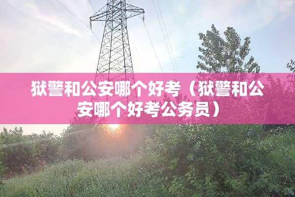 狱警和**哪个好考（狱警和**哪个好考公务员）