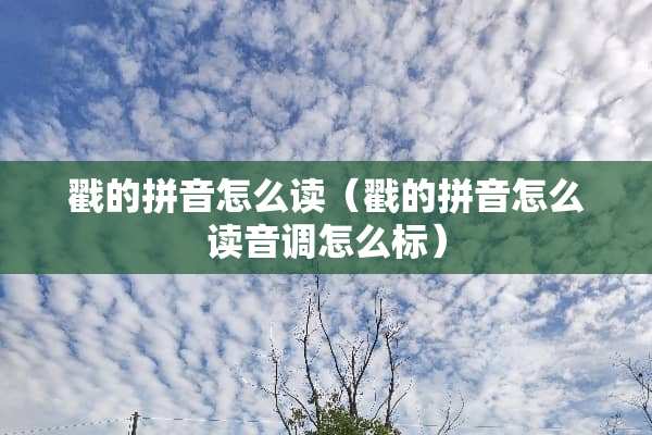 戳的拼音怎么读（戳的拼音怎么读音调怎么标）