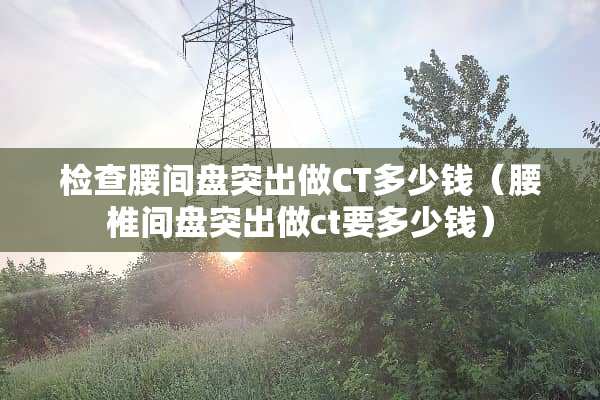 检查腰间盘突出做CT多少钱（腰椎间盘突出做ct要多少钱）