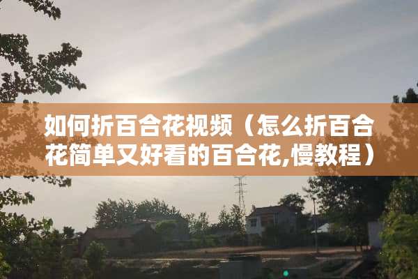 如何折百合花视频（怎么折百合花简单又好看的百合花,慢教程）