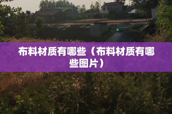 布料材质有哪些（布料材质有哪些图片）