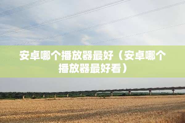 安卓哪个播放器最好（安卓哪个播放器最好看）