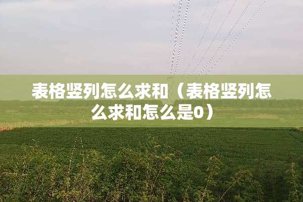 表格竖列怎么求和（表格竖列怎么求和怎么是0）