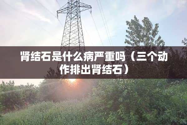肾结石是什么病严重吗（三个动作排出肾结石）