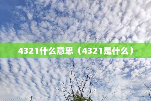 4321什么意思（4321是什么）