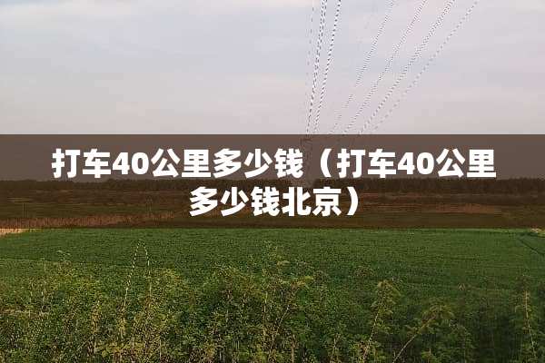 打车40公里多少钱（打车40公里多少钱北京）