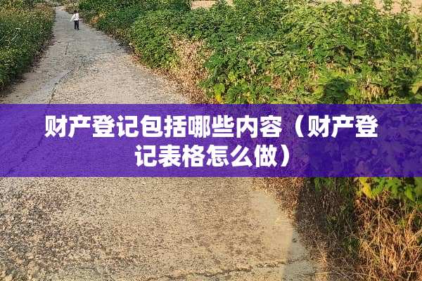财产登记包括哪些内容（财产登记表格怎么做）
