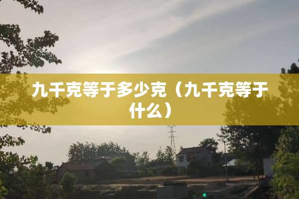 九千克等于多少克（九千克等于什么）