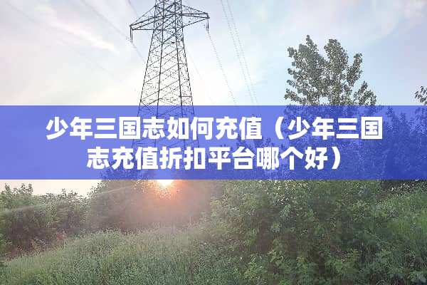 少年三国志如何充值（少年三国志充值折扣平台哪个好）