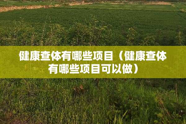 健康查体有哪些项目（健康查体有哪些项目可以做）