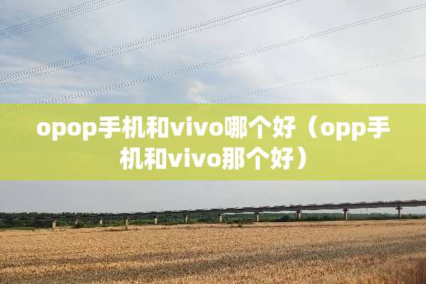 opop手机和vivo哪个好（opp手机和vivo那个好）