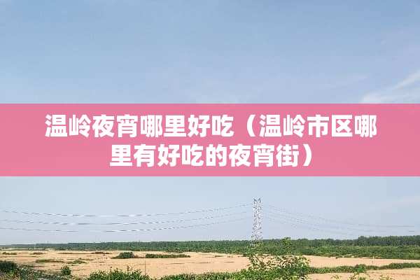温岭夜宵哪里好吃（温岭市区哪里有好吃的夜宵街）