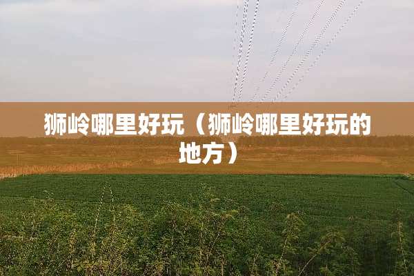 狮岭哪里好玩（狮岭哪里好玩的地方）