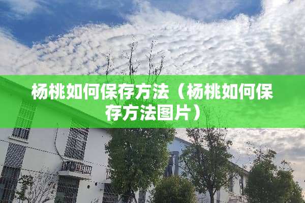 杨桃如何保存方法（杨桃如何保存方法图片）