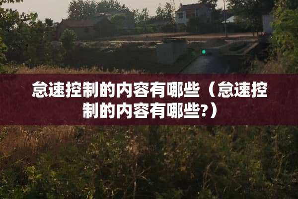怠速控制的内容有哪些（怠速控制的内容有哪些?）