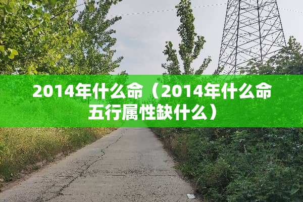 2014年什么命（2014年什么命五行属性缺什么）