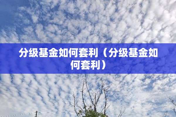 分级基金如何套利（分级基金如何套利）
