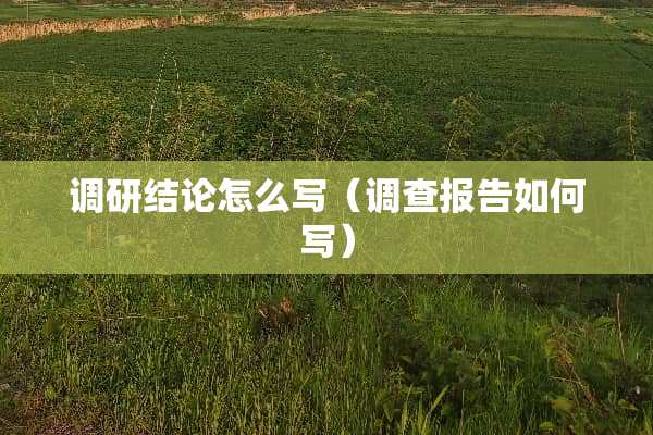 调研结论怎么写（调查报告如何写）